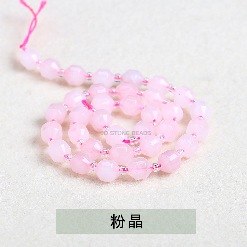 Crystal agate cut olive beads loose beads