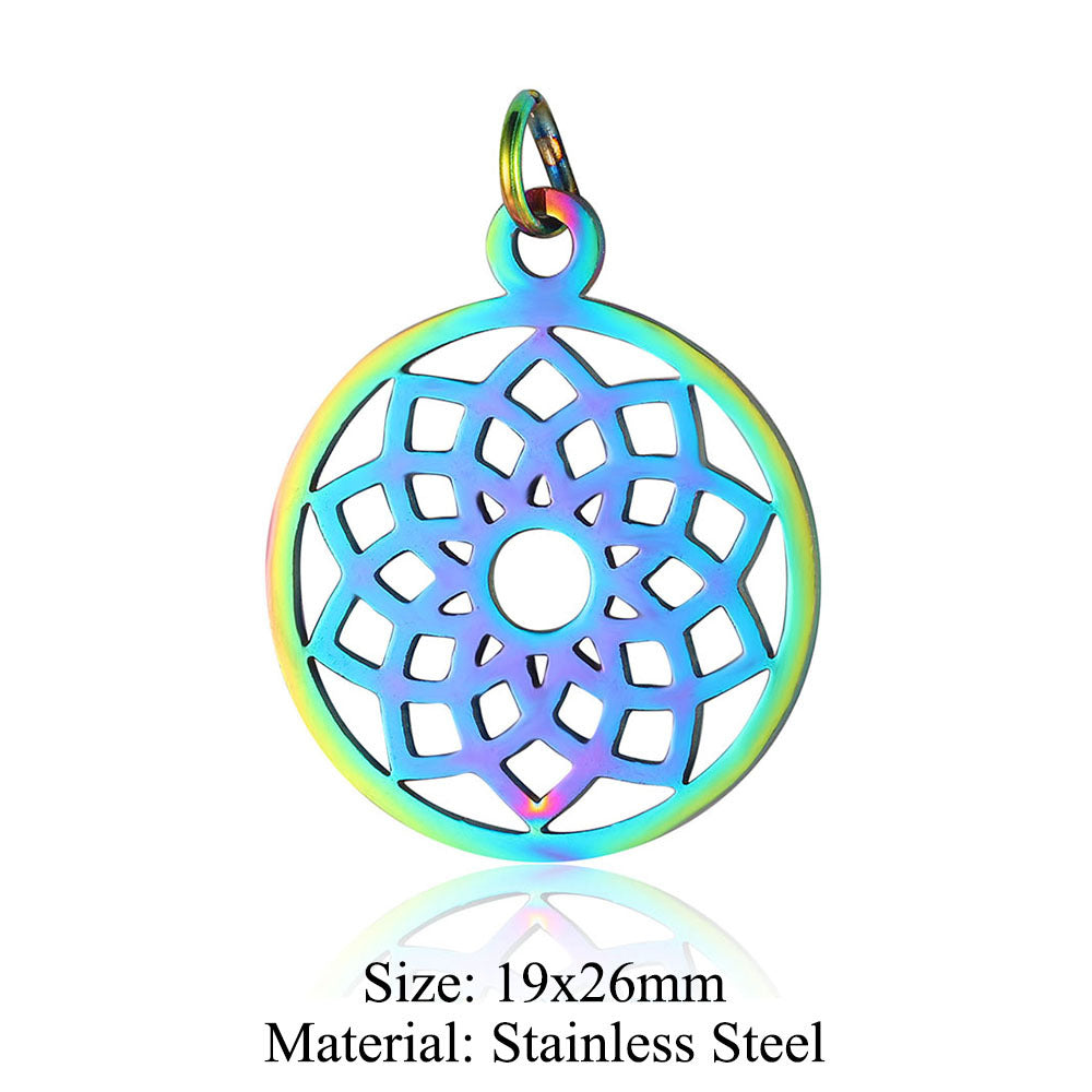 5 pcs/coated colorful dream catcher titanium steel pendant