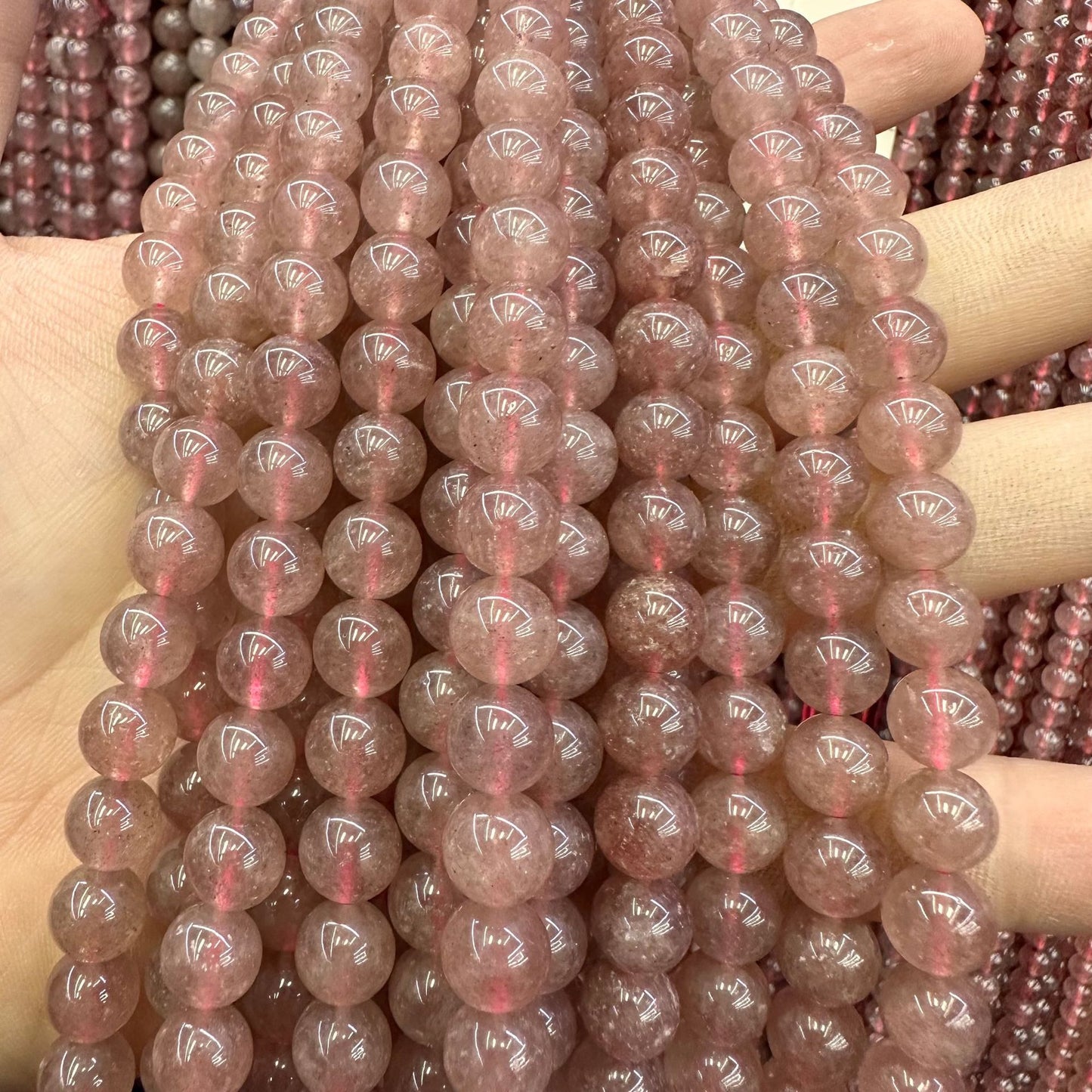 6-10mm natural strawberry round beads loose beads