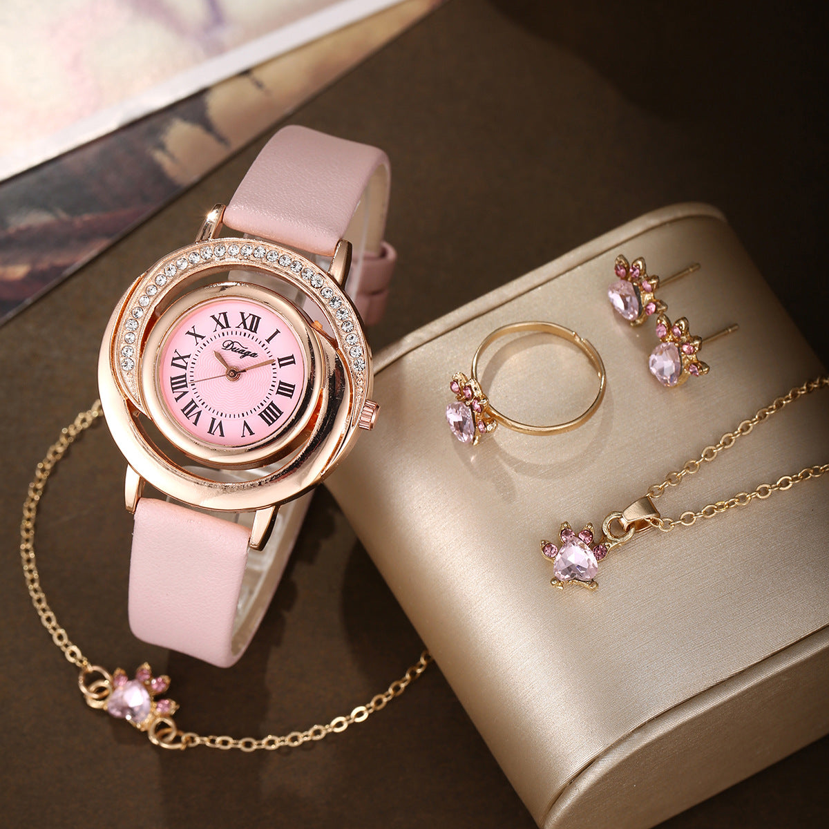 Quartz Watch Pearl Butterfly Jewelry Set FASHION