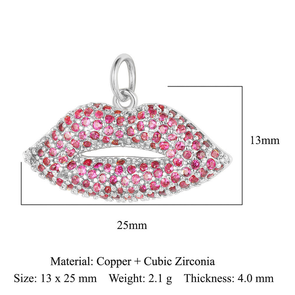 Crescent moon pentagram copper zircon pendant.