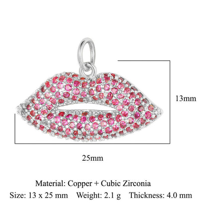 Crescent moon pentagram copper zircon pendant.