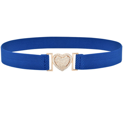 Sparkling rhinestone inlaid elastic belt