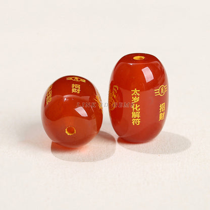 agate peace talisman round beads