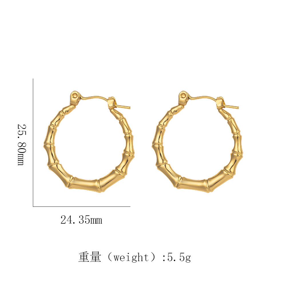 18K Gold Titanium Steel Geometric Earrings