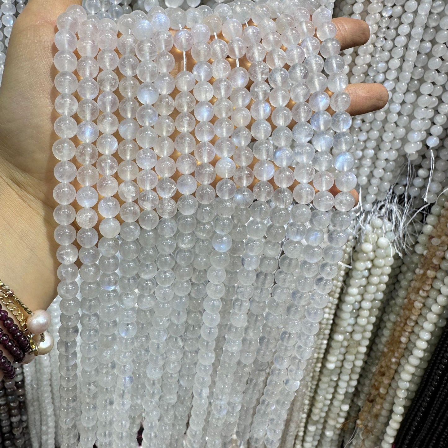 6-10mm natural Sri Lanka 5A blue moonstone crystal