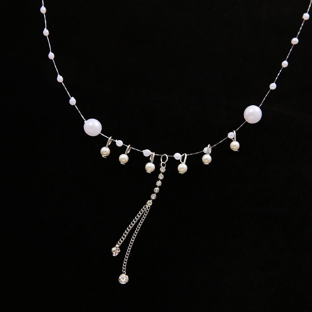 Imitation Pearl Collarbone Chain