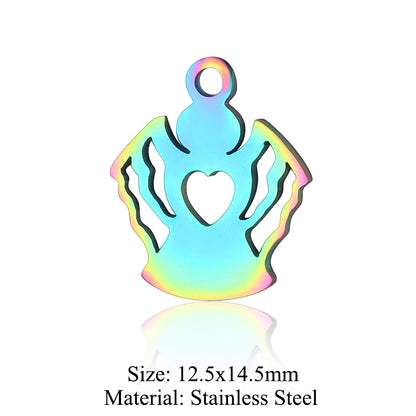 5 pcs/titanium steel jewelry angel sun yin pendant