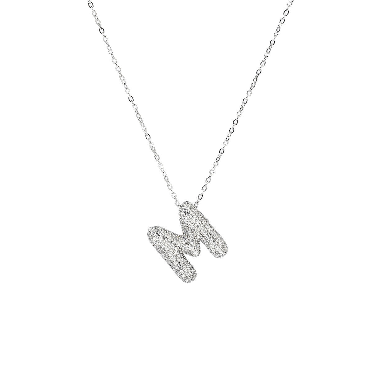 A-Z Copper Zircon Letter Necklace Pendant