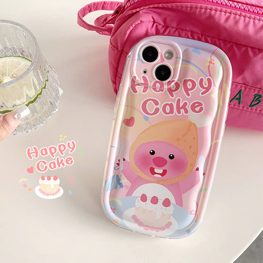 Apple 15 Pro Soap Pink Beaver iPhone 13/11 Cute Cartoon