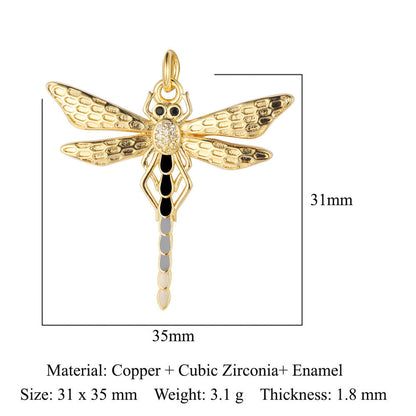 Bee Butterfly Dragonfly Copper Zircon Pendant Devil's Eye