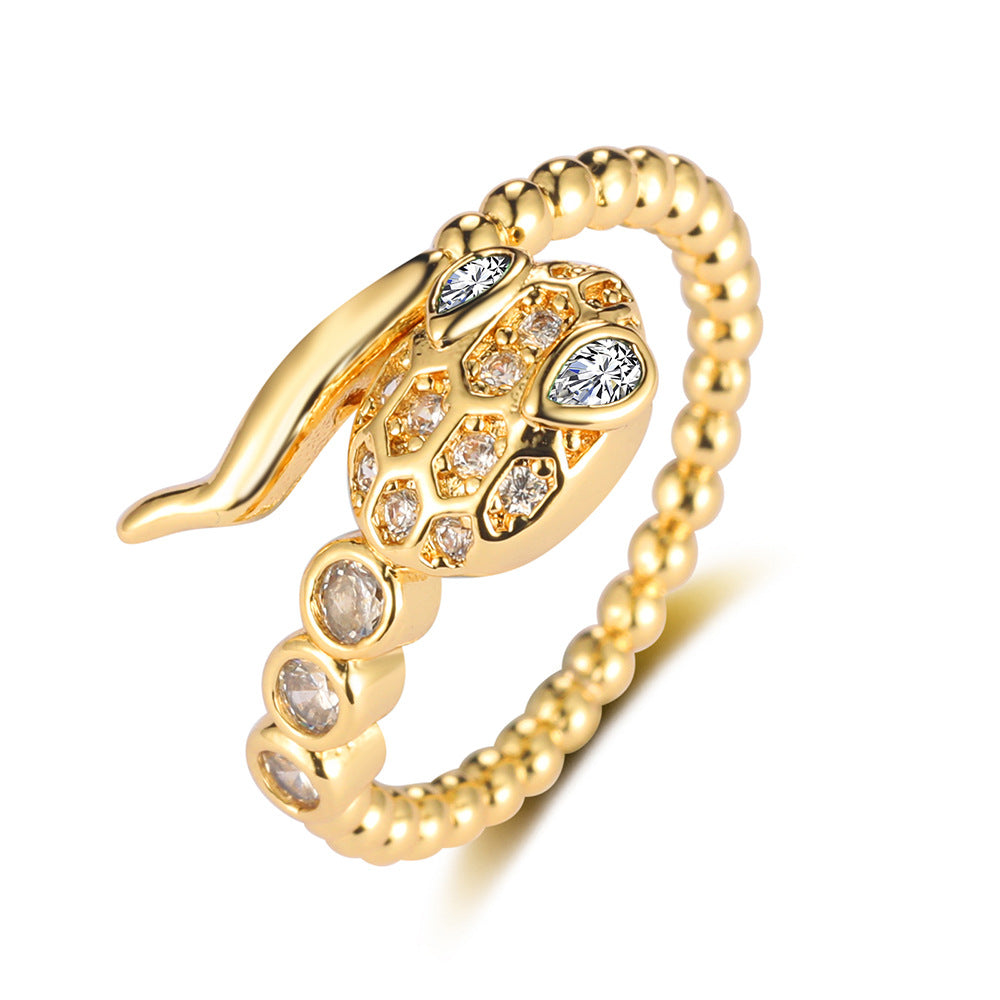 Butterfly Mermaid Tail Snake Copper Zircon Ring