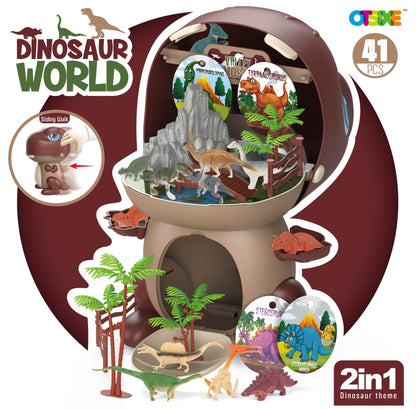 Children's Pretend Play Kitchen Toy Set: Girls' Cooking Rice Cooking Kitchen Utensil Tableware Dinosaur Storage Set