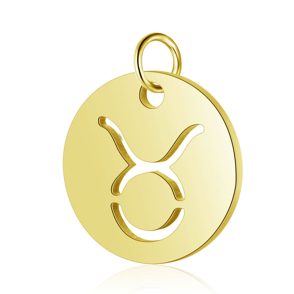 5 pcs/titanium steel twelve constellation jewelry pendant.