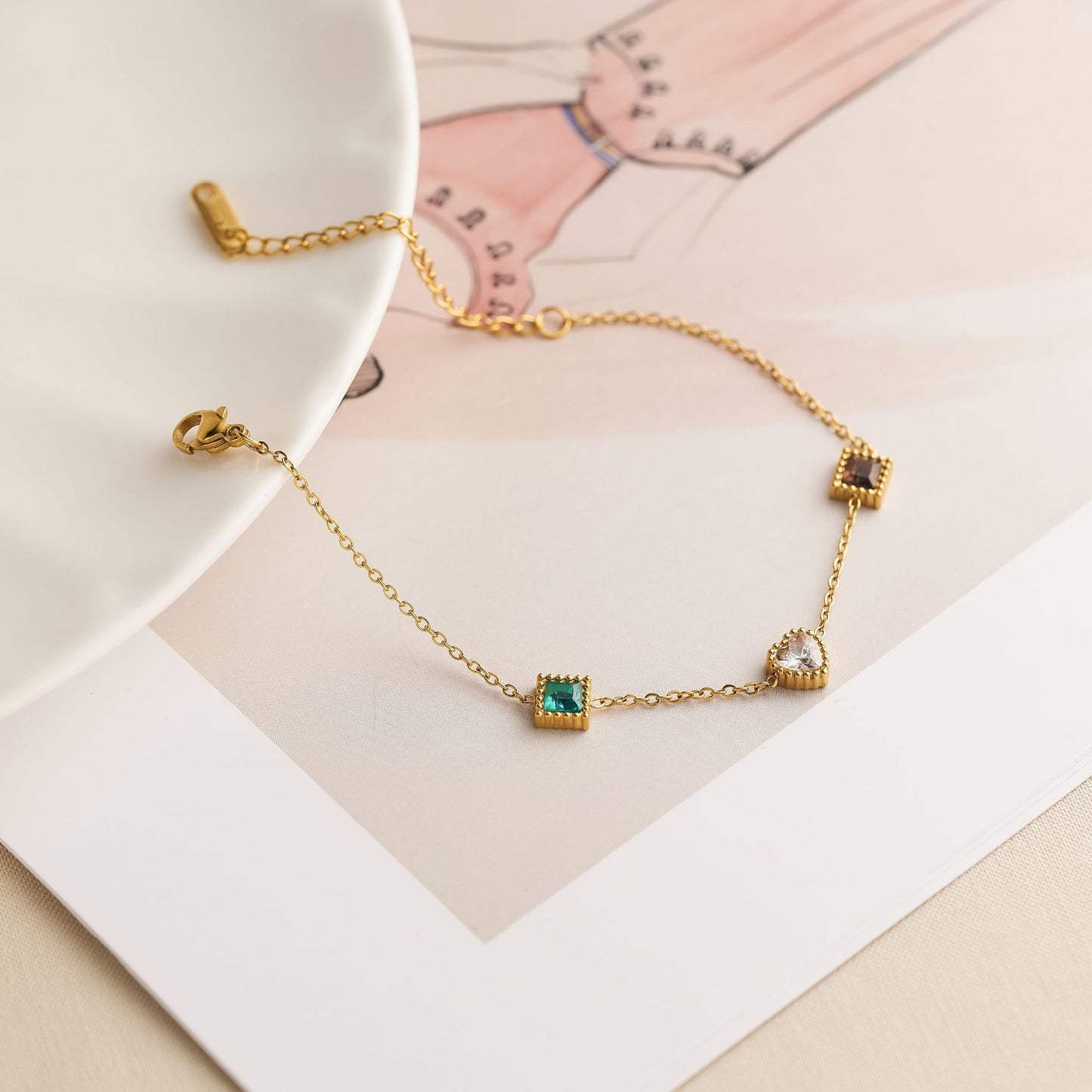 Titanium Steel Geometric Love Bracelet