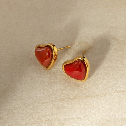 Pendientes de corazón rojo 