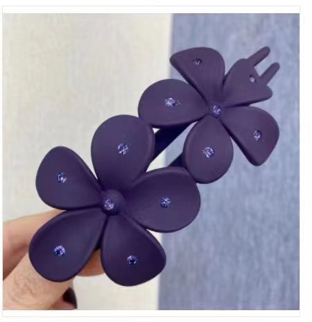 Frosted Rhinestone Flower Hairpin Female