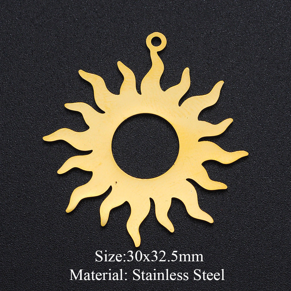 5 piezas/paquete, colgante de sol con forma de ojo de reloj de arena. 