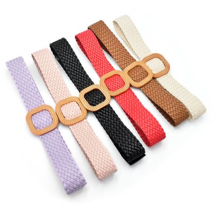 Color braided belt leather