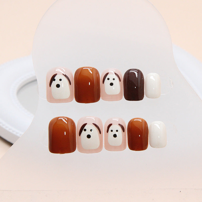 Dog Short Square Fake Nails