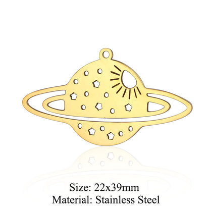 5 pcs/pack star moon titanium steel pendant planet DIY