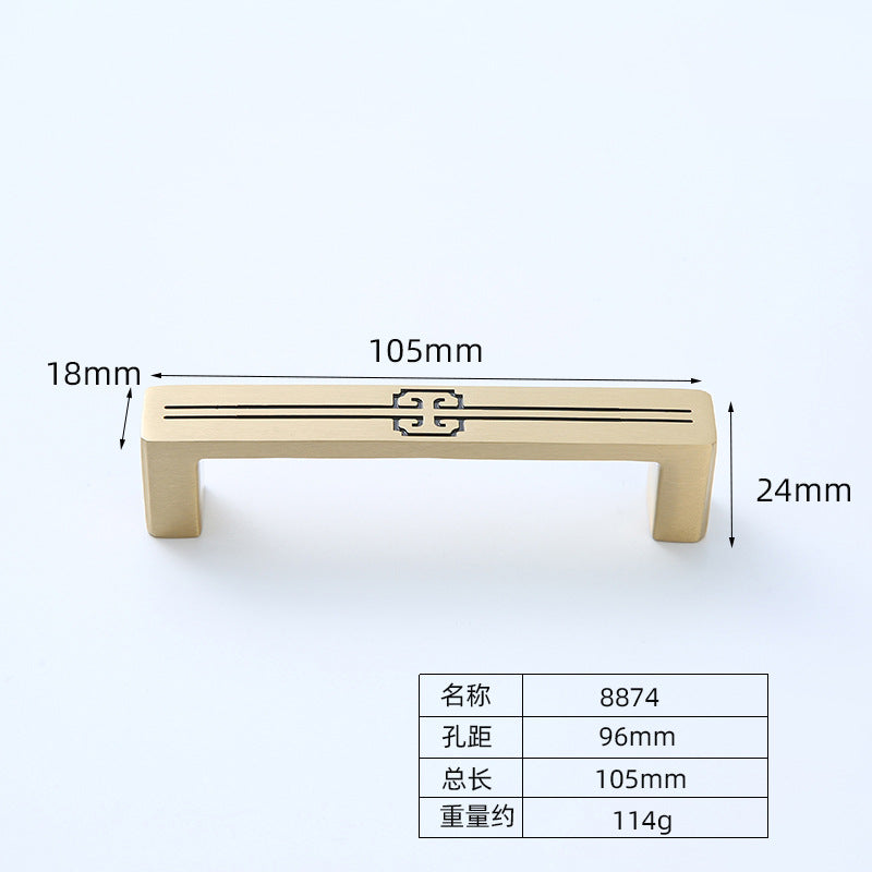 Gold brushed pure brass handle