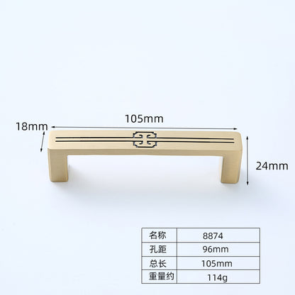 Gold brushed pure brass handle