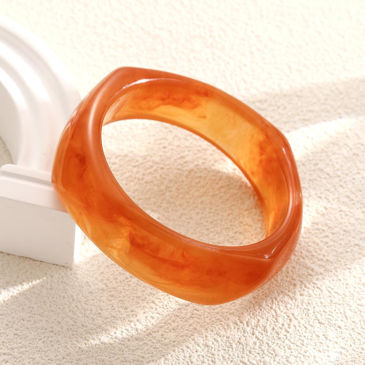 Retro Irregular Acrylic Wide Bracelet