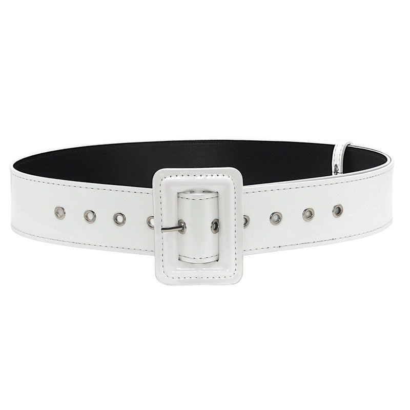 Fashion patent leather wide waist seal