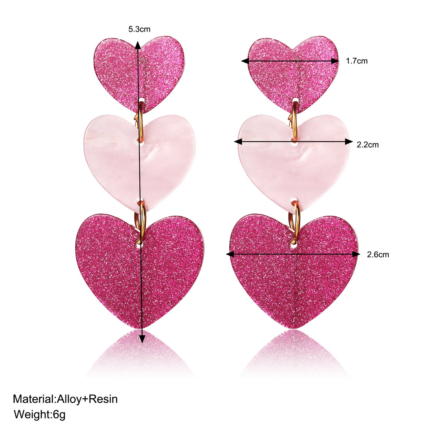 Barbie Pink Heart Drop Earrings