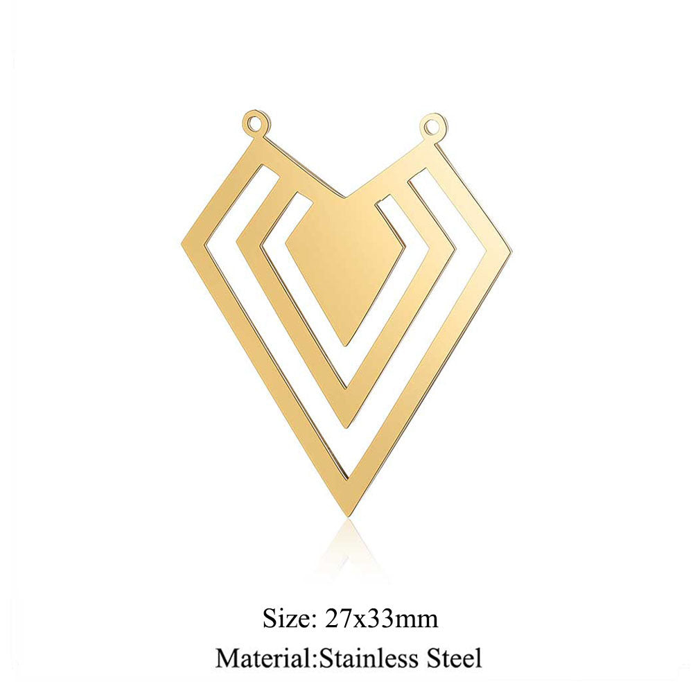 5 pcs/titanium steel large pendant flower diamond conch