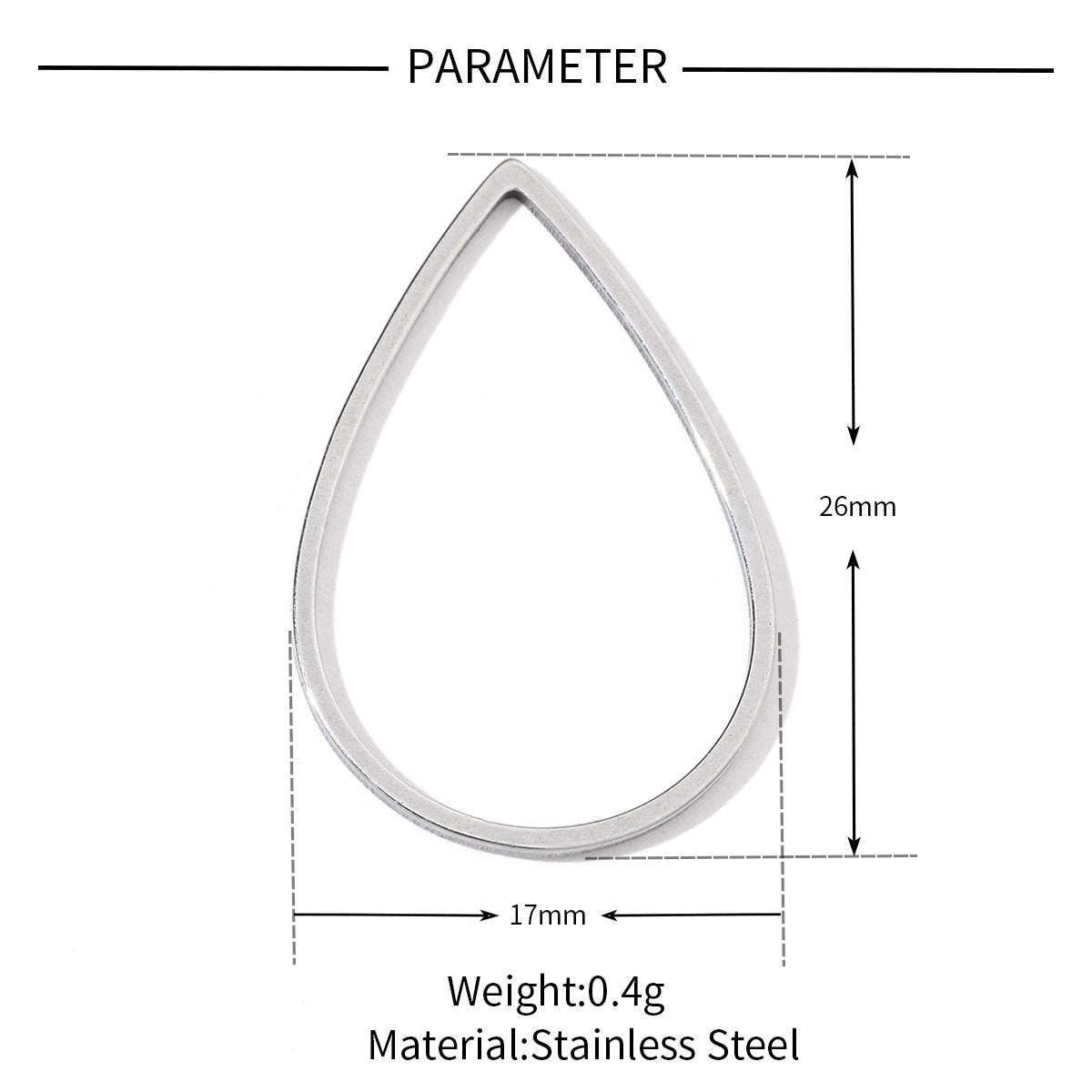 20 pcs/pack Geometric triangular round titanium steel pendant