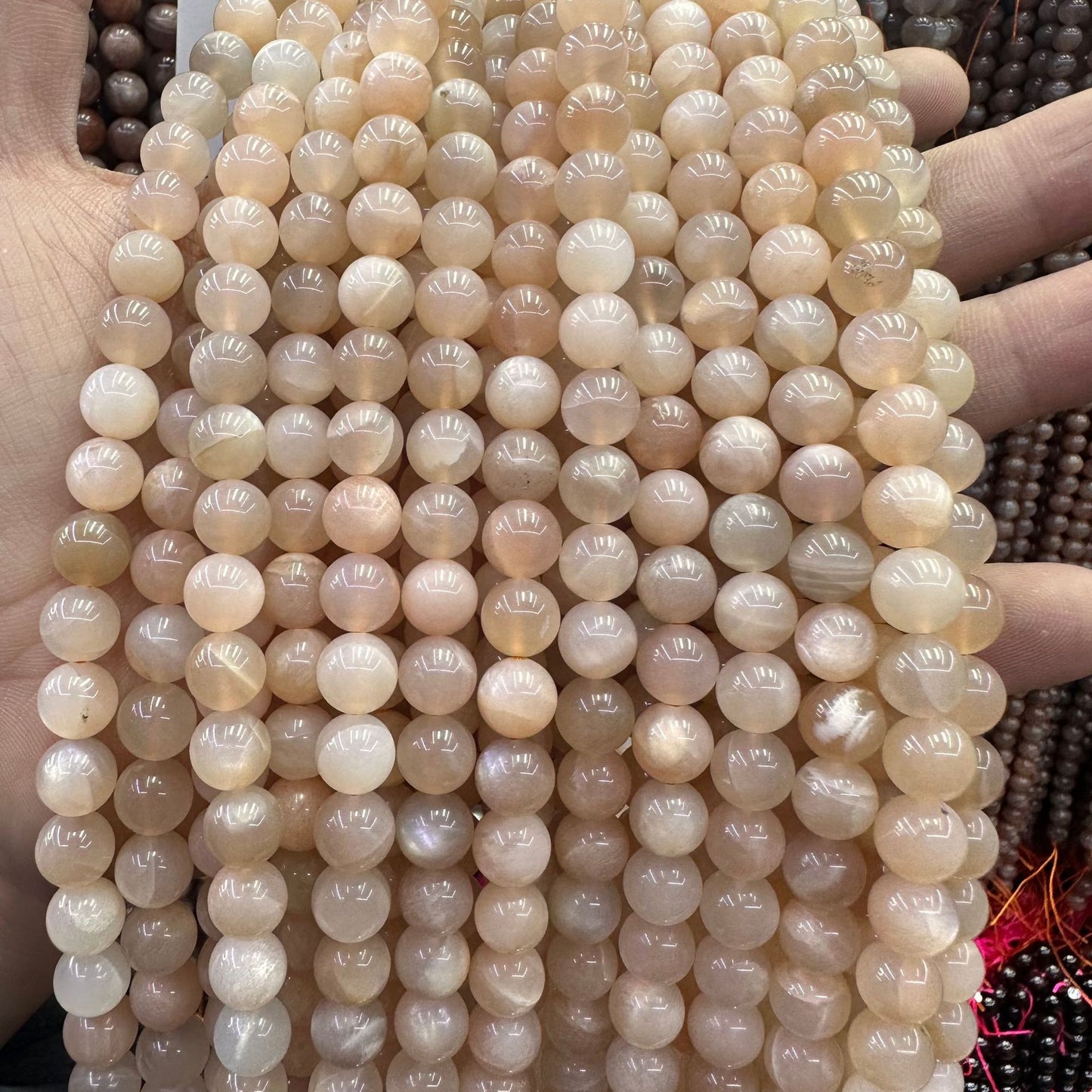 6-10mm natural sunstone crystal beads