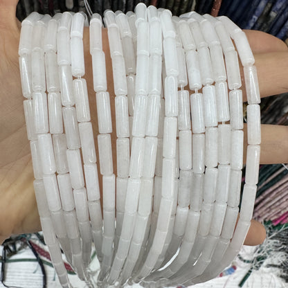 4*13MM natural stone crystal cylindrical spacer beads