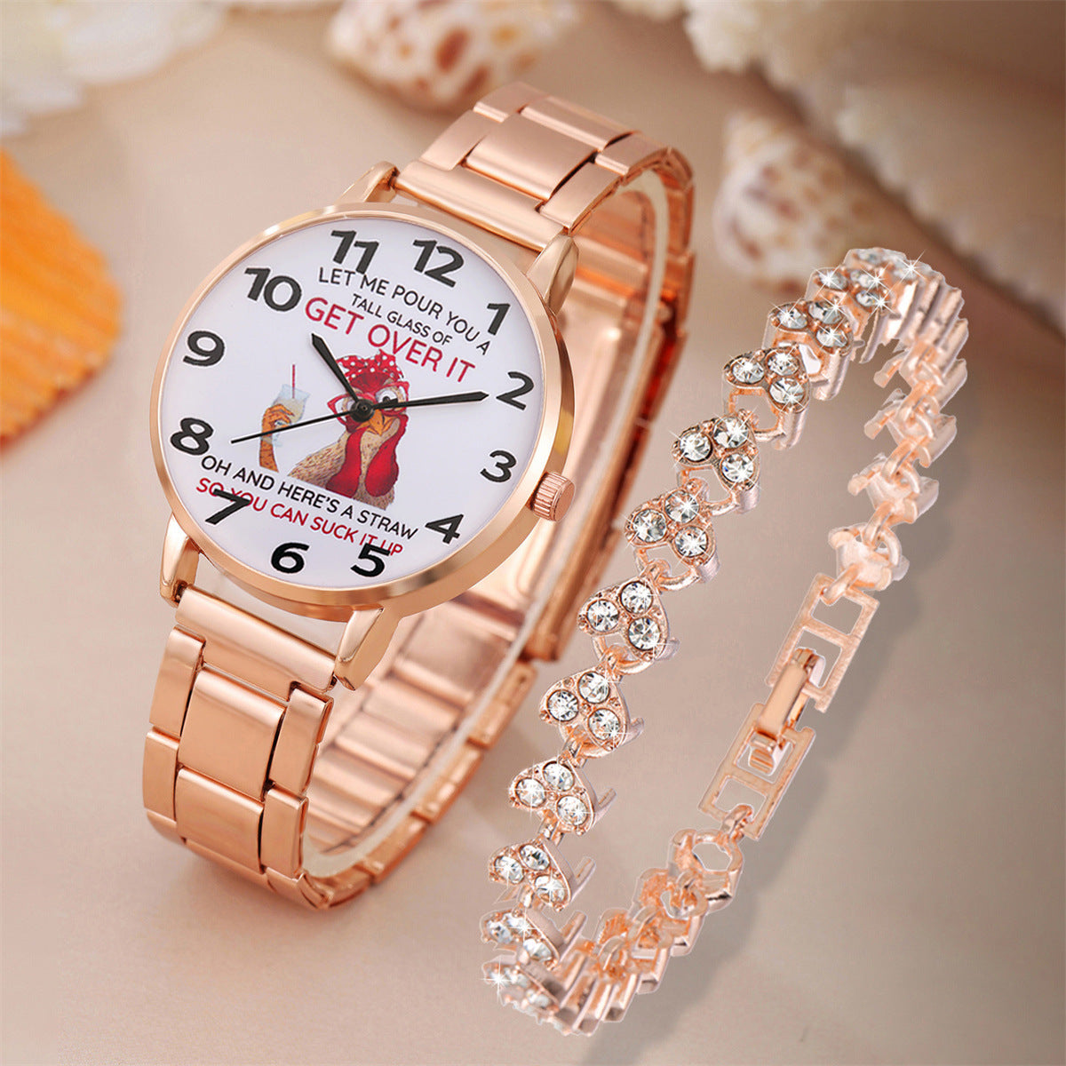 Animal pattern quartz watch bracelet set