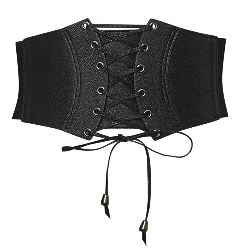 Black fashion women's wide waist seal