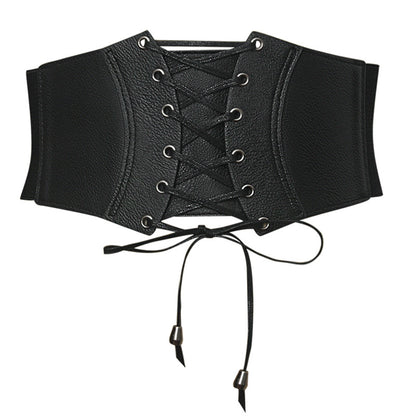 Black fashion women's wide waist seal