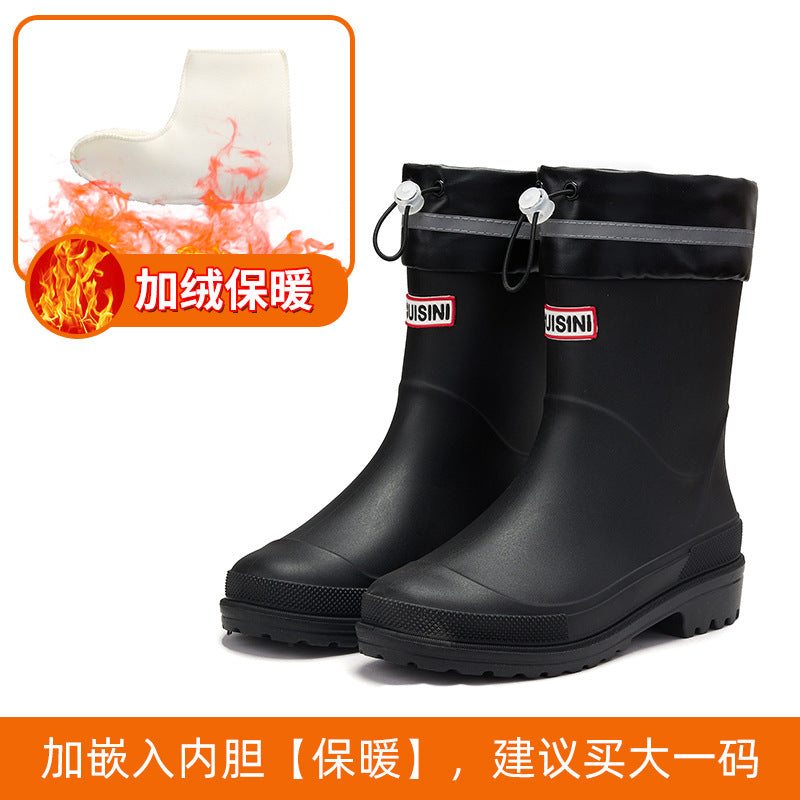 Bundle middle tube rain shoes wear-resistant and waterproof