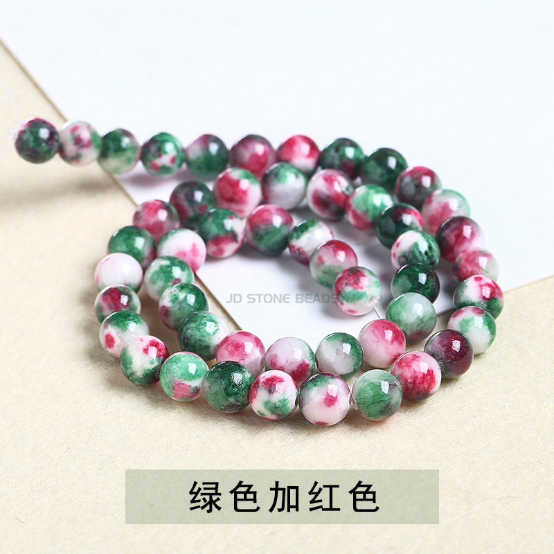 Colored Persian jade loose beads chalcedony round beads