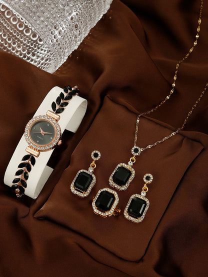 Quartz bracelet watch jewelry set