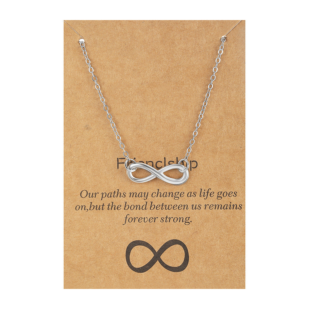 Collar de aleación con forma de mariposa y tarjeta de papel con letras antiguas 