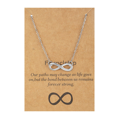 Collar de aleación con forma de mariposa y tarjeta de papel con letras antiguas 