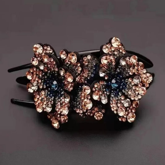 Pinza para el pelo con forma de pico de pato y diamantes de imitación 