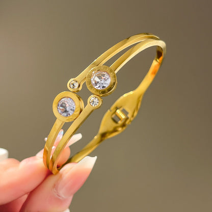 Four-leaf clover gypsy titanium steel bracelet