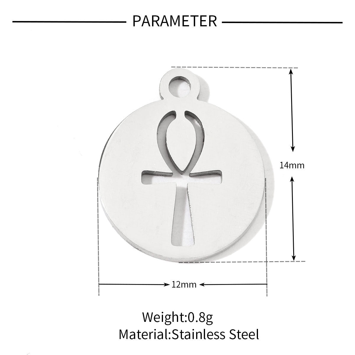 20 pcs/pack Flower Life Tree Hand Titanium Steel Pendant