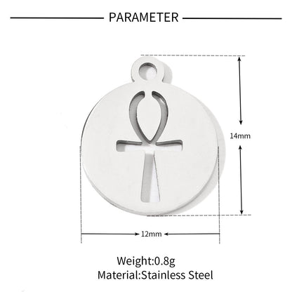 20 pcs/pack Flower Life Tree Hand Titanium Steel Pendant