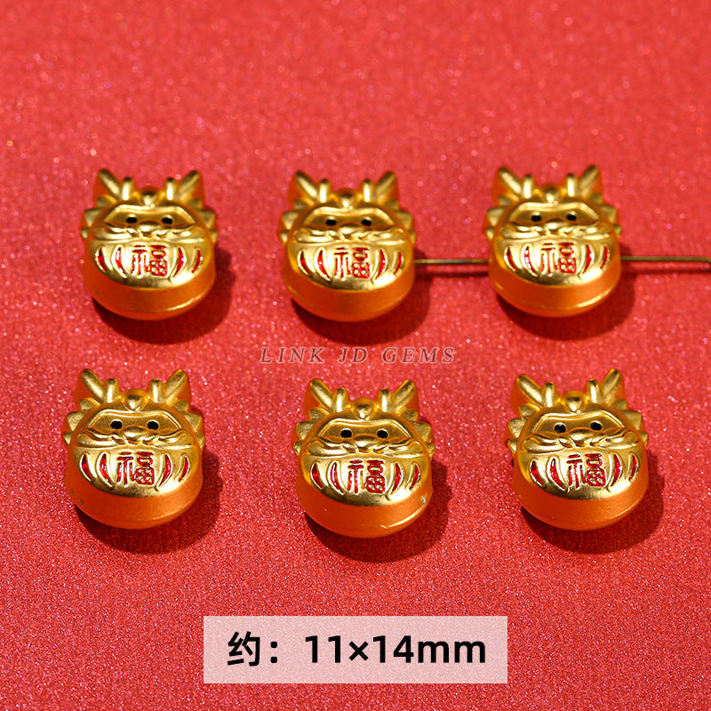 Ancient sand gold dragon year small accessories alloy