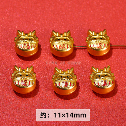 Ancient sand gold dragon year small accessories alloy