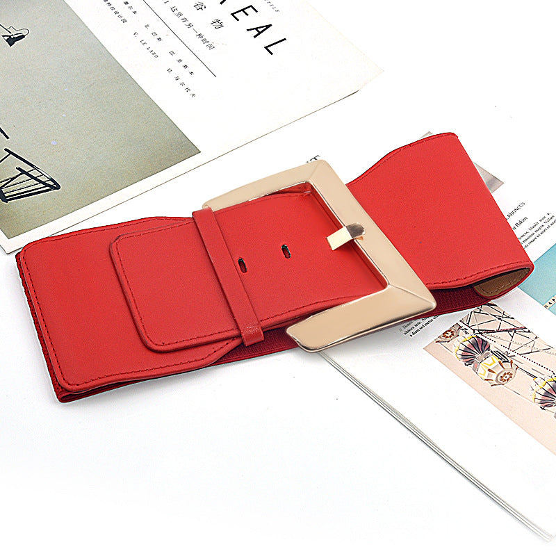 Extra wide elastic women's belt