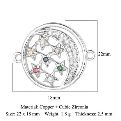 Angel Star Moon Copper Zircon Connection Accessories